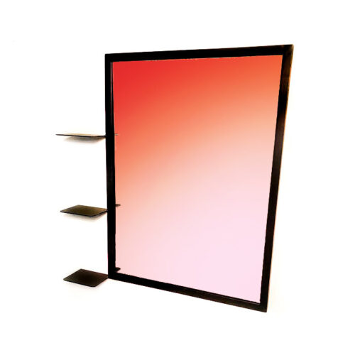 מראה מלבנית גדולה - מראה עם 3 מדפים ממתכת 81 על 60 ס"מ